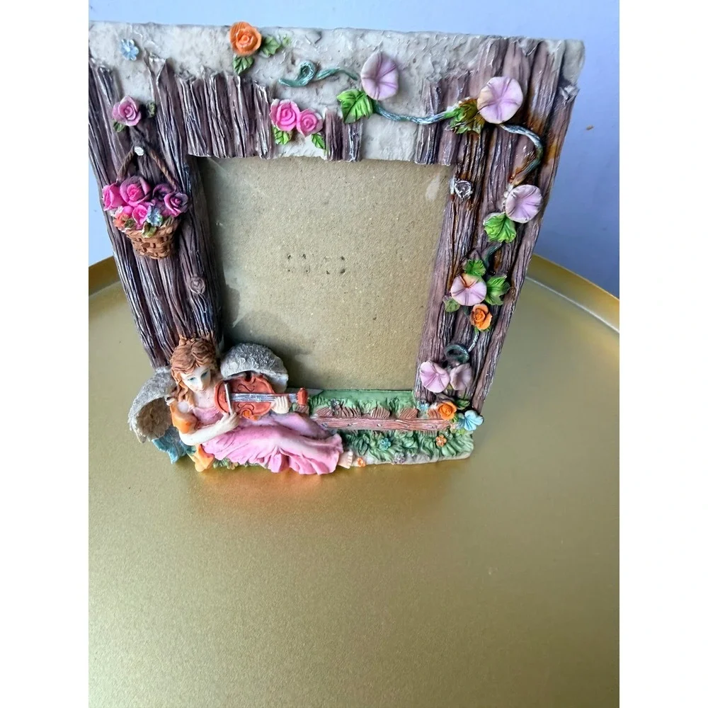 Fairy Angel Violinist‎ Resin Picture Frame 3.5x5 Whimsical Cottagecore Decor